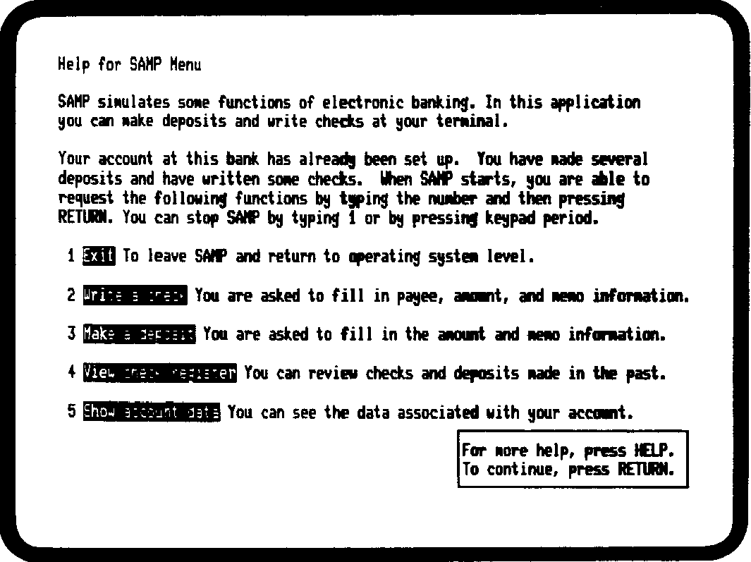 Menu Help Form