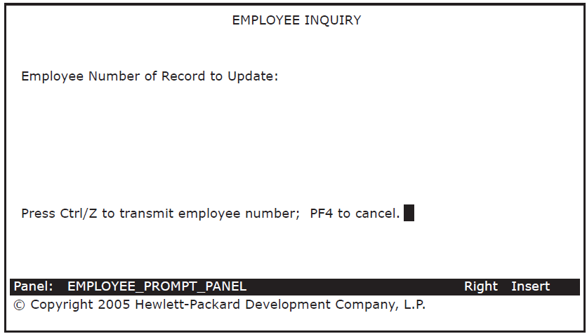 Employee Number Panel