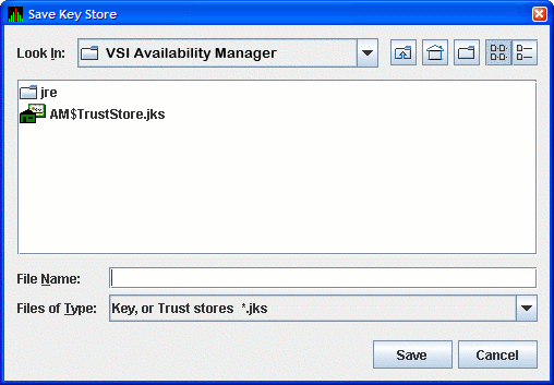 Save Key Store Dialog Box