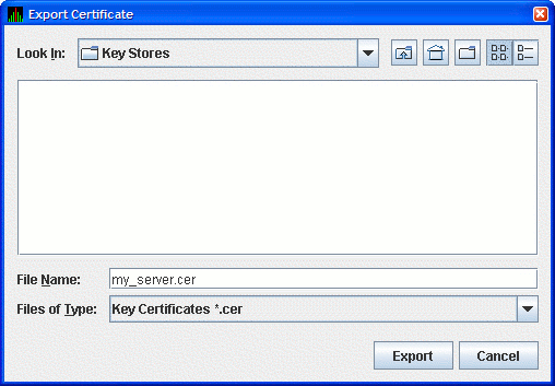 Export Certificate Dialog Box