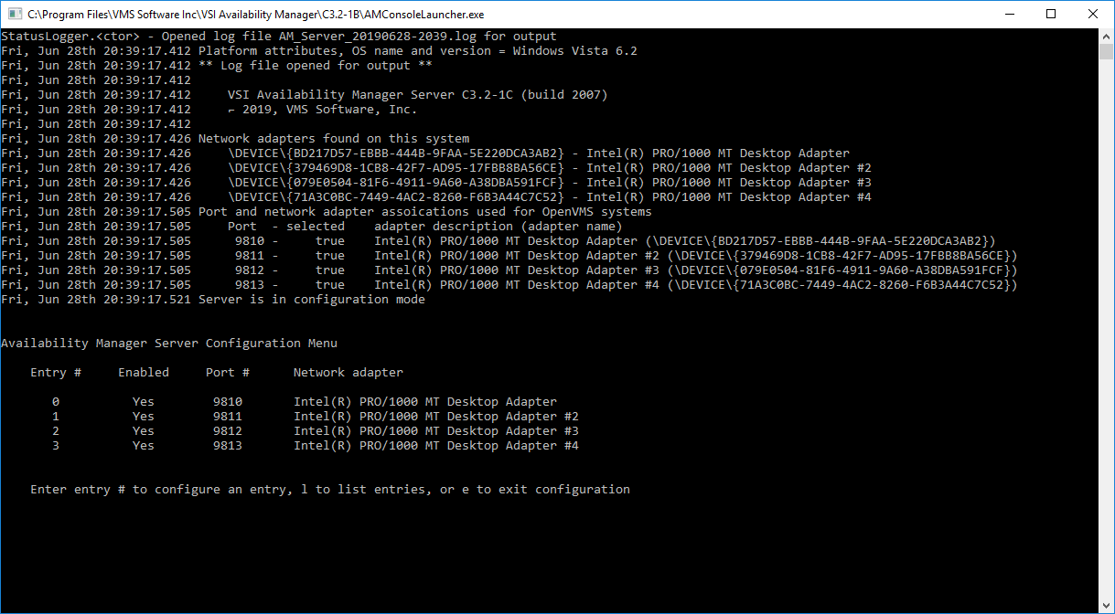 The Default Configuration of Network Adapters and Ports