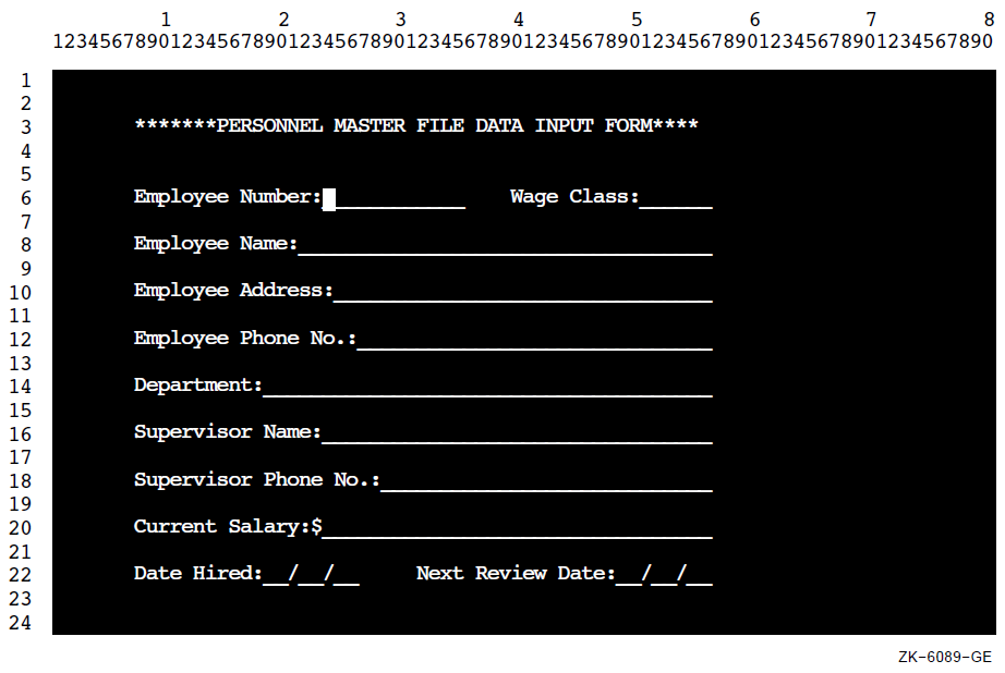 Video Form to Gather Information for a Master File Record