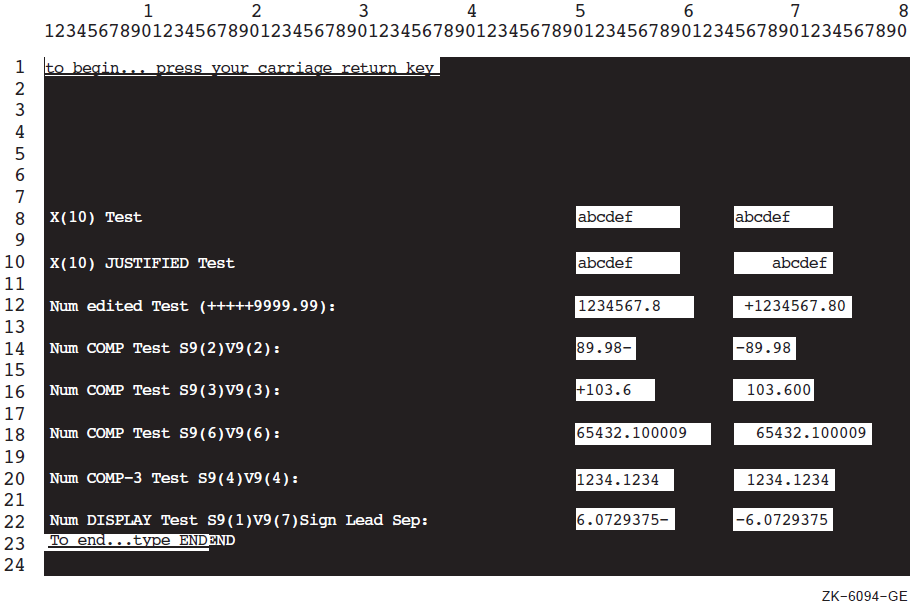 Sample Run of Program CONVERT