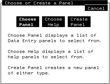 FDE Choose or Create a Panel Menu