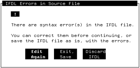 Correcting IFDL Syntax Errors in the FDE