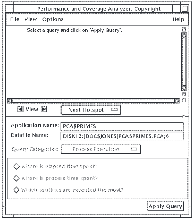 Analyzer Main Window Query Panel