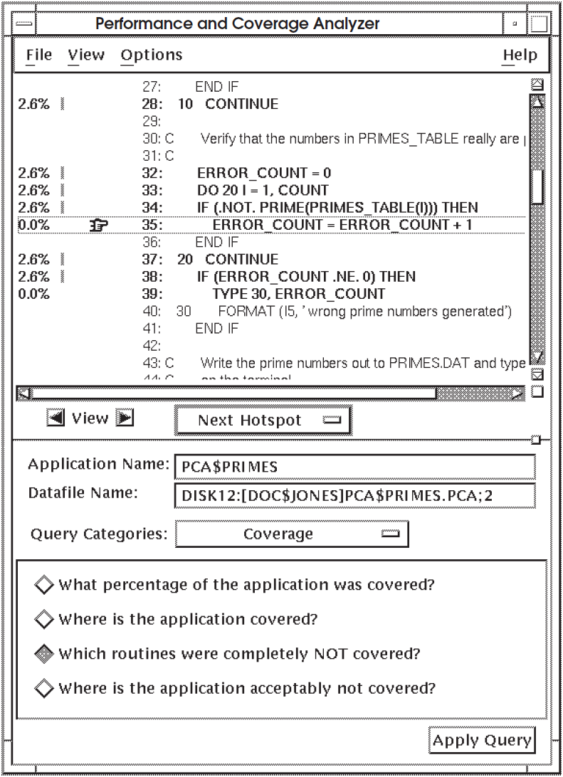 Test Noncoverage Information By Line