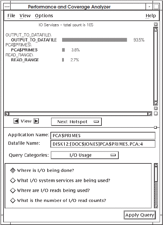 Histogram Showing Where I/O Operations Are Being Performed