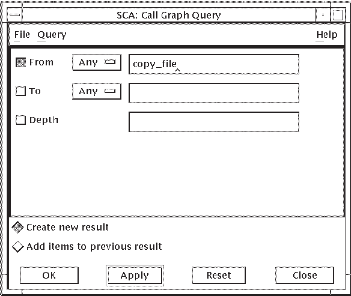 The Call Graph Query Window