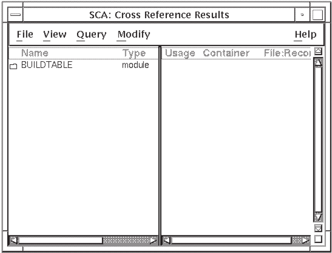 Cross-Reference Results Window