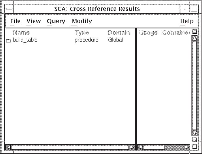The Cross-Reference Query Result Window