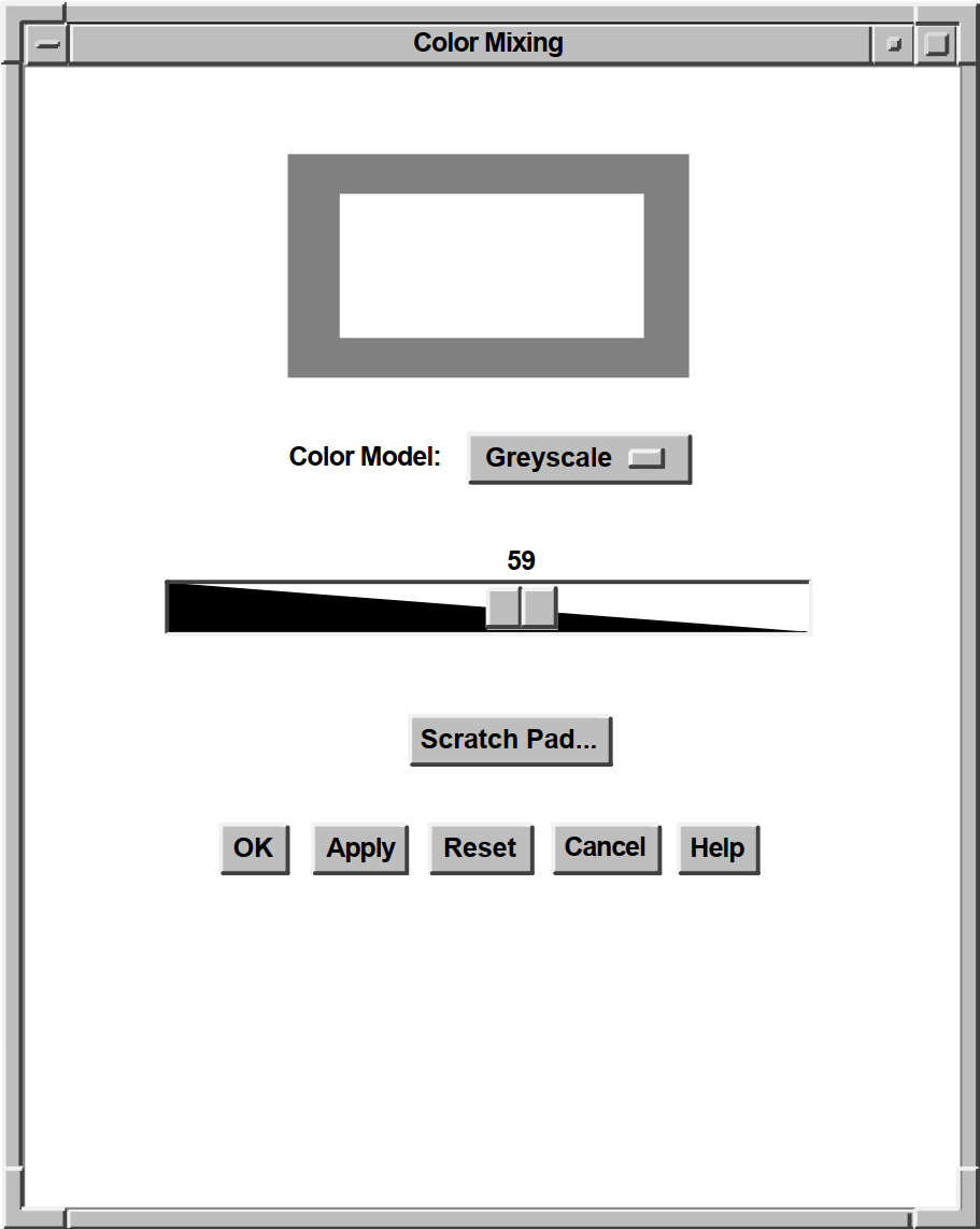 Components of the Color Mixing Widget (Greyscale Mixer)