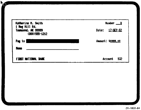 Check Form from the Sample Application