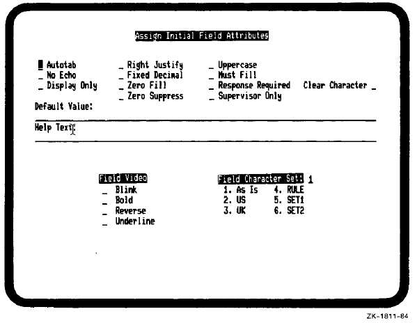 Assign Initial Field Attributes Questionnaire