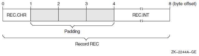 Memory Diagram of REC for Naturally Aligned Records