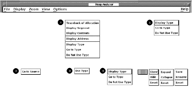 Heap Analyzer Context-Sensitive Pop-Up Menus