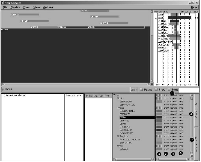 Heap Analyzer Views-and-Types Display Options