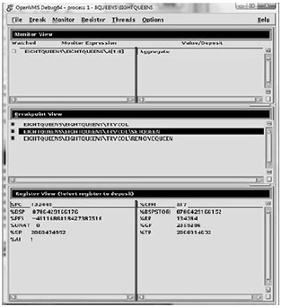 Monitor, Breakpoint, and Register Views