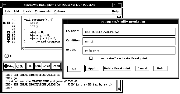 Setting an Action Breakpoint