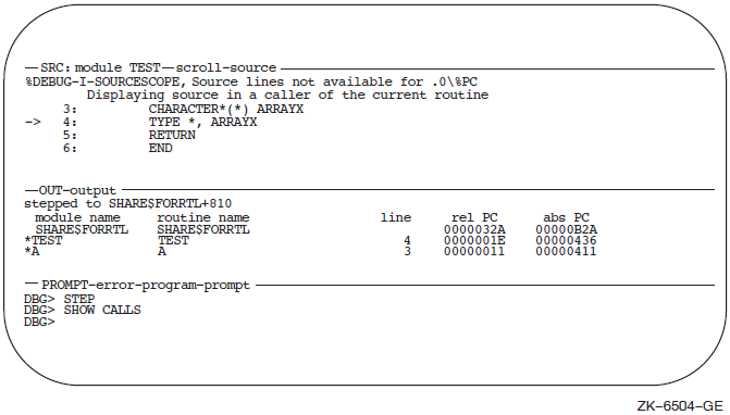 Screen Mode Source Display When Source Code Is Not Available