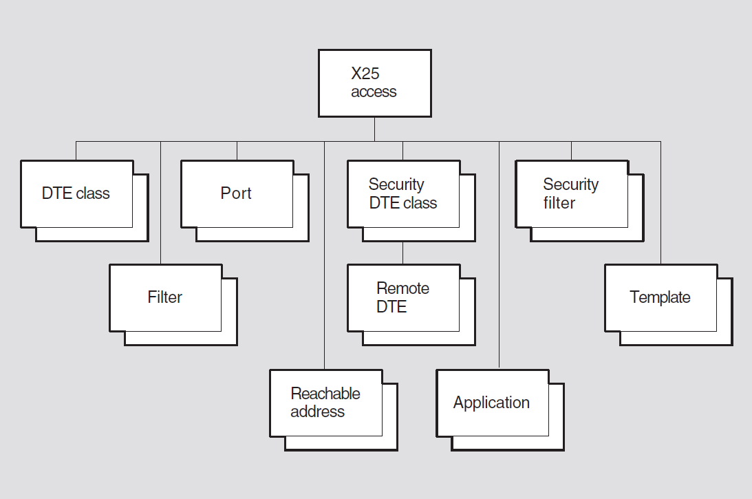 Hierarchy of X.25 Access Module Entities