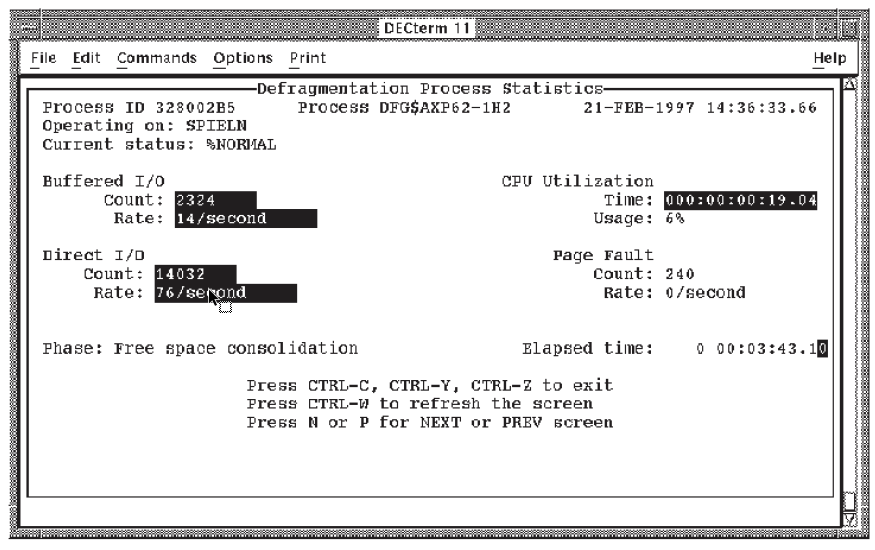 Process Statistics Display