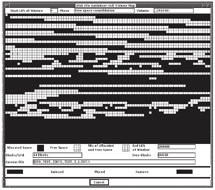 Defragmentation Full Volume Map Window