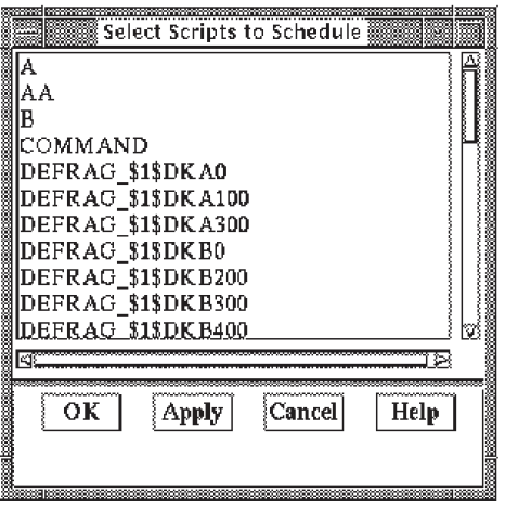 Script List Dialog Box