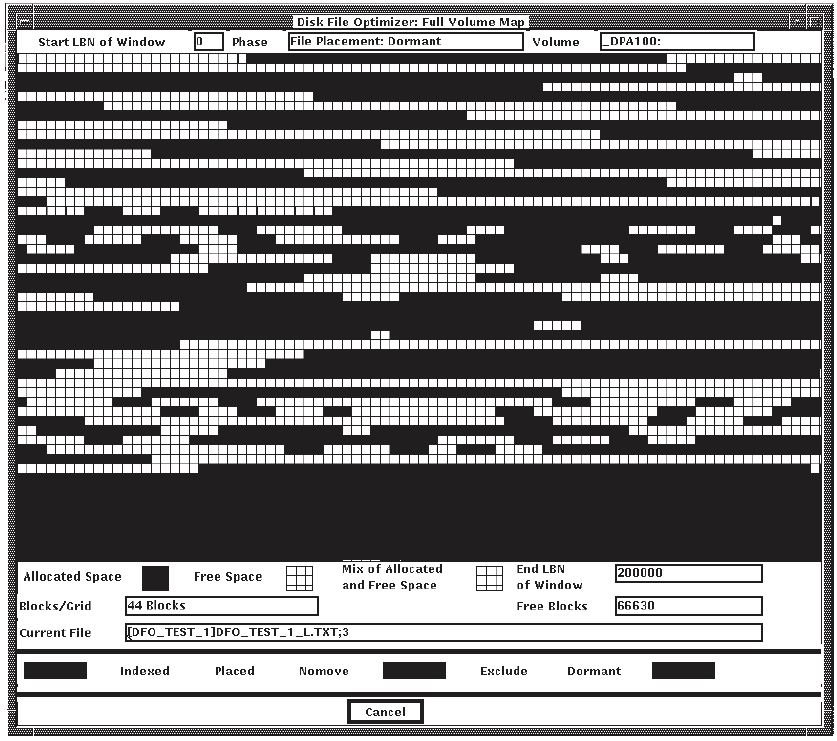 Defragmentation Full Volume Map Window