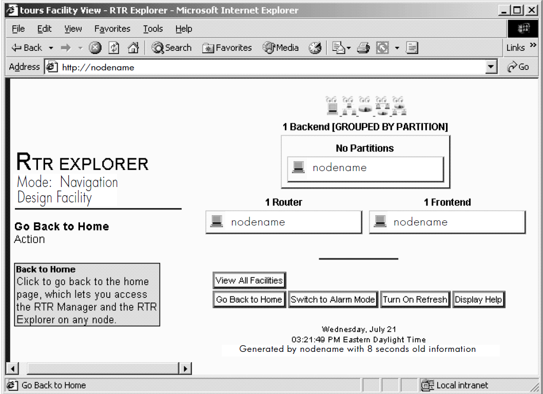 RTR Explorer: View of One Facility