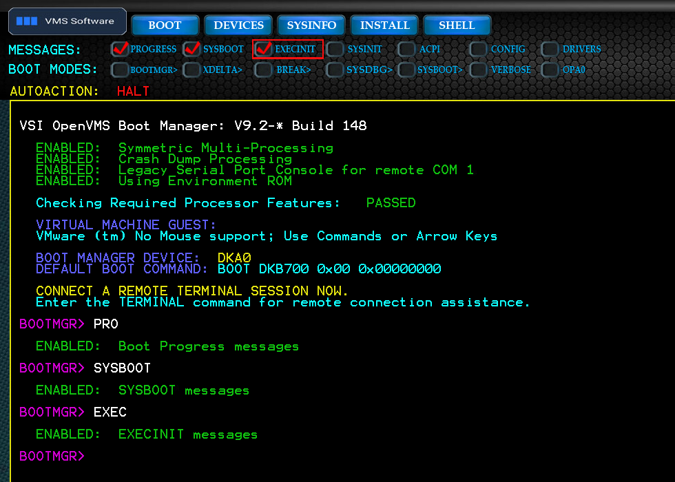 Typical Boot Message Control Flags