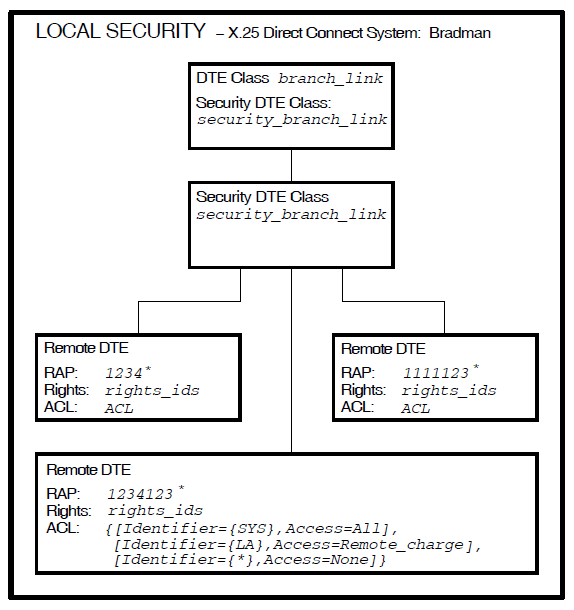 Local DTE Security (outgoing calls)